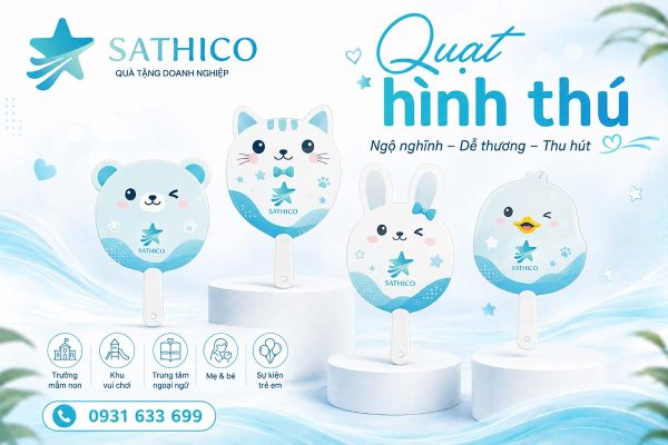 Quạt nhựa cầm tay in logo