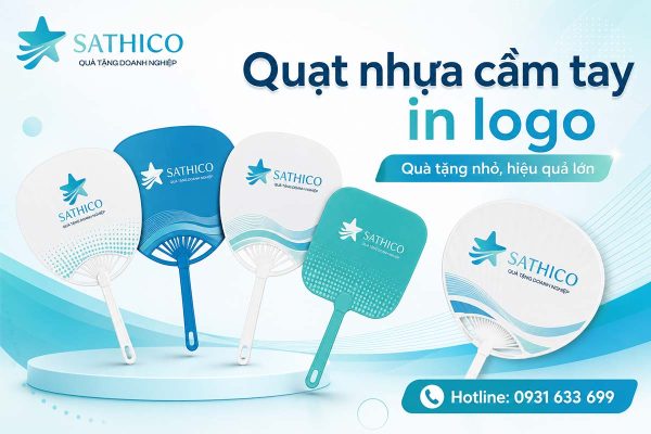 Quạt nhựa cầm tay in logo