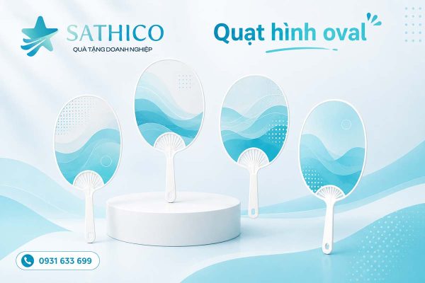 Quạt nhựa cầm tay in logo