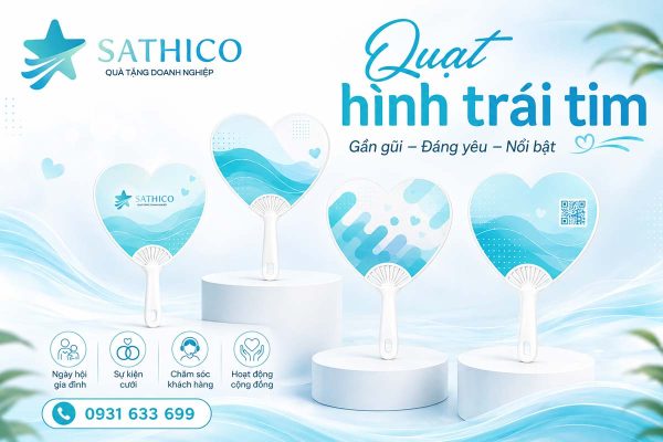 Quạt nhựa cầm tay in logo
