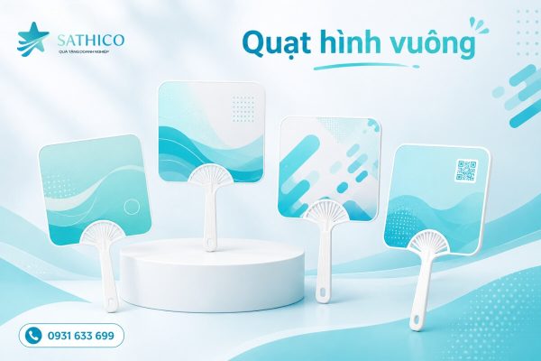 Quạt nhựa cầm tay in logo