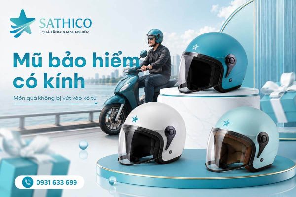 Quà tặng mũ bảo hiểm có kính