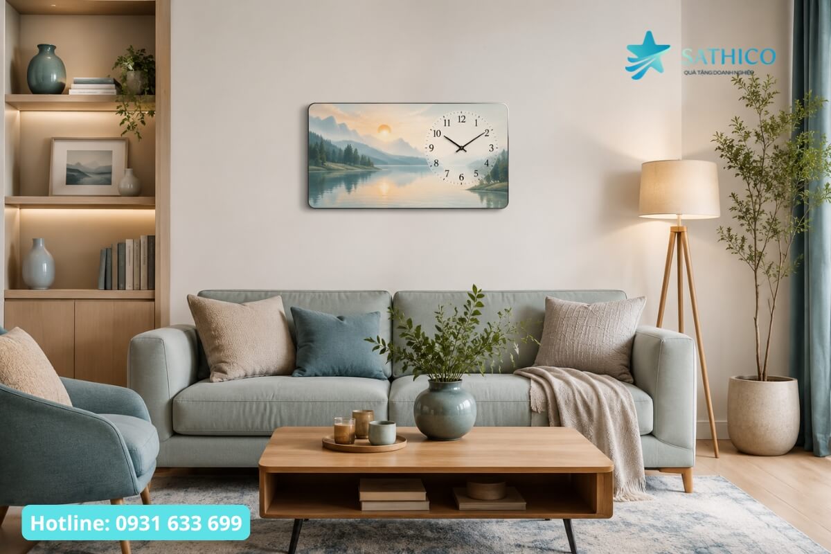 Tranh đồng hồ treo tường quà tặng
