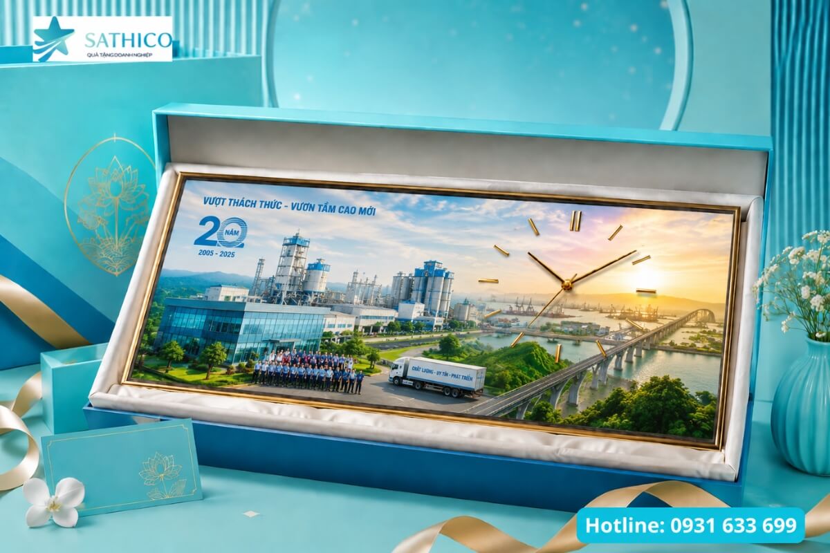 Tranh đồng hồ treo tường quà tặng