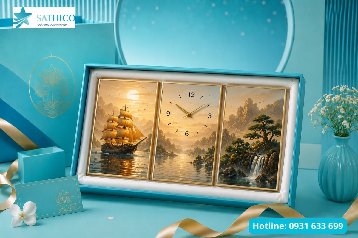 Tranh đồng hồ treo tường quà tặng