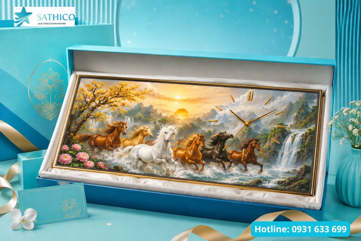 Tranh đồng hồ treo tường quà tặng